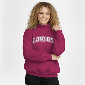 Custom Logo Embroidered Fleece Women's College Top High Quality Athletic <b>Turtleneck</b> Sweatshirt Winter Autumn Eco-Friendly - Product Image 1