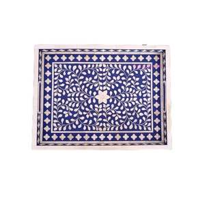 Bandeja de servicio de cocina con incrustaciones de hueso hermosa bandeja de plato Floral hecha a mano decoración del hogar regalo para uso en restaurantes - Product Image 3