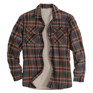 Chemises pour hommes en flanelle de coton à carreaux surdimensionnés lavés à l'acide minéral - Product Image 6