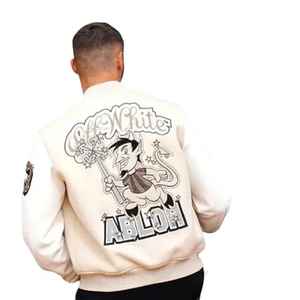 Blouson Bomber Homme Personnalisé en Polyester 100% avec Col Montant et Motif Gaufré, Matière Laine Fine Hiver, Anti-UV, pour Moto - Vente en Gros - Product Image 4