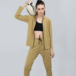 Vente en gros de survêtement à fermeture éclair extensible de haute qualité pour femmes ensemble de vêtements de sport veste à fermeture éclair pantalon de survêtement Gym Fitness course quotidienne - Product Image 3