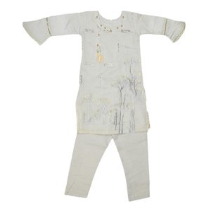 Conjunto de 3 Piezas de Traje Elegante Bordado para Niñas Chase Value, 4-5 Años, Algodón de Papel, Gris - Product Image 2
