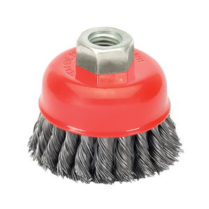 Spazzola a tazza in acciaio intrecciato Ø 100 mm. Filettatura M14 / Filo O/ 0,50 mm. - Product Image 1