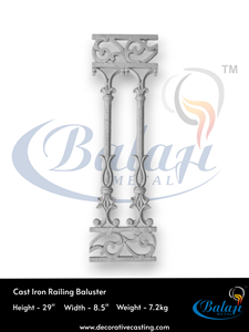 Grille de fenêtre en fonte moderne, technique de moulage au sable, surface super sablée, finition hautement polie, sécurité pour balcon domestique - Product Image 2