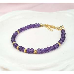 AAA+ Handmade Amethyst Ball <b>Bracelet</b> <b>Gemstone</b> Jewelry with Garnet Opal Onyx Pearl Jade for Christian Occasions Gift Idea - Product Image 1