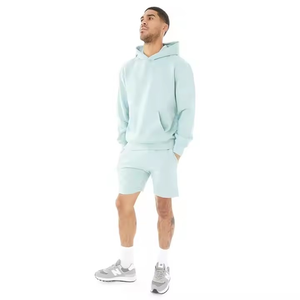 OEM Streetwear Jogger sudaderas con capucha pantalones cortos conjuntos de manga larga sudadera personalizada Sudadera con capucha pantalones cortos conjuntos logotipo personalizado chándales transpirables - Product Image 5