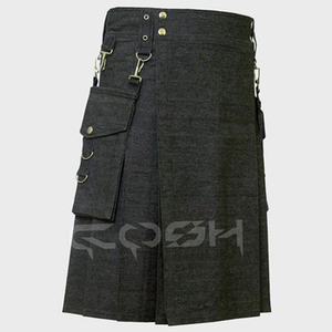Kilt táctico utilitario para hombre de mezclilla resistente con bolsillos de carga para el trabajo y el uso diario al aire libre - Product Image 5
