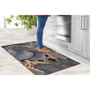 Alfombra Brillante de Lujo con Diseño de Mármol para Pasillo, Interior, Gris Dorado, Tinta de Alcohol, Oficina, Sala de Estar, Alfombra Estampada, Alfombra de Terciopelo de Lujo - Product Image 3