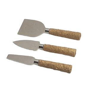 Juego de cubiertos de acero inoxidable y Metal, Set de tenedor de lujo de alta calidad, con mango de diseño de hormigón dorado, corte de queso - Product Image 1