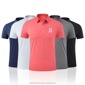 Camiseta para Hombre, 100% Algodón, Tejido de Punto, Bordado con Estampado Frontal, Transpirable, Manga Corta, Informal, Deportiva, de Golf, Alta Calidad, Elástica - Product Image 1