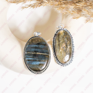 Pendentif ovale en labradorite tendance, cristaux de guérison de qualité supérieure pour la méditation, bijoux pour occasions spéciales, prix de gros - Product Image 3