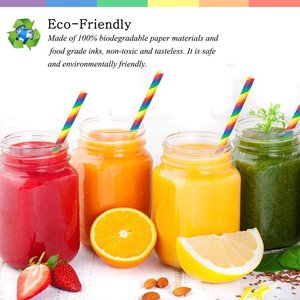 Paille en papier biodégradable Papier écologique Potable Pailles de conception personnalisée Pailles en papier de mariage à pois ondulés - Product Image 6