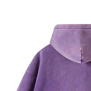 Sudadera con Capucha Estilo Urbano, Logotipo Personalizado, Lavado Ácido Vintage, Cierre de Cremallera, 100% Algodón Grueso, Lavada, Talla Grande para Hombre y Mujer - Product Image 4