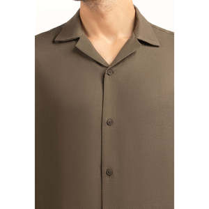 Chemises décontractées pour hommes 100 % coton popeline respirantes et infroissables teintes unies coupe classique Fourniture ODM MN-CS-SS25-177 - Product Image 5