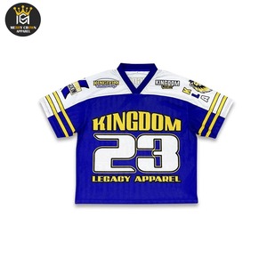 Camisetas de fútbol de malla transpirable de algodón 100% ecológico para hombre, de secado rápido, estilo oversize, con hombros caídos y corte holgado, fabricadas a medida. - Product Image 1