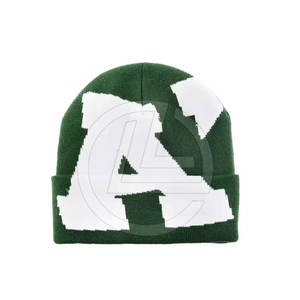 Bonnet 100 % laine léger, respirant et imperméable avec design minimaliste et imprimé lettres pour usage quotidien en hiver en extérieur - Product Image 1