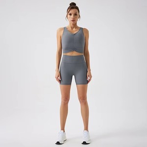 Ensemble de sport deux pièces pour grossistes : soutien-gorge et short, vêtements de sport respirants, ensembles de yoga compressifs et recyclables pour le fitness - Product Image 6