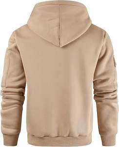 Sudadera con capucha de talla grande de lana pesada mezclada con media cremallera con cordón francés Terry invierno cálido hombres sudaderas con capucha de media cremallera para niños - Product Image 3