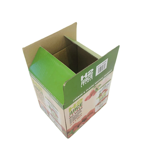 Boîtes carrées de fruits de jus de couleur mélangée d'OEM 2mm profondément revêtement UV d'emballage de papier ondulé de 5 couches se pliant fendu réutilisé - Product Image 3