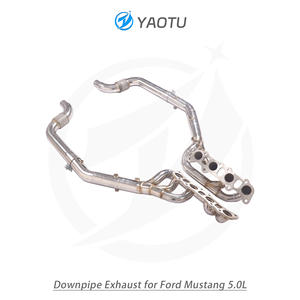 Высокопроизводительный выпускной коллектор YT Racing из нержавеющей стали с прямыми вставками и глянцевой отделкой для выхлопной системы Ford Mustang 5.0L - Product Image 3