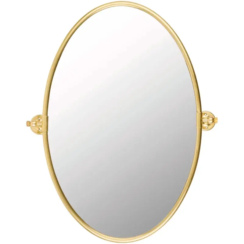 Latest design Customized Modern Contemporary Elegant Style Metal Oval Wall Mount Mirror Gold For Home Dining Living Room Decor