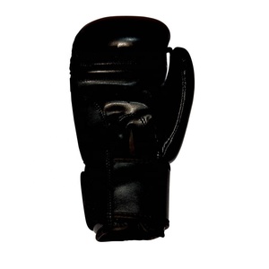 Guantes de boxeo deportivos profesionales para hombres Color negro puro logotipo personalizado guantes de boxeo especiales para entrenamiento guantes de kick boxing - Product Image 3