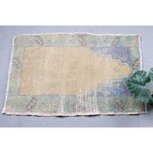 พรมตุรกีวินเทจขนาดเล็ก 2.2x3.4 ฟุต พรมขนสัตว์สีน้ำตาลลายปะติด - Product Image 3