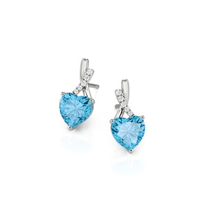 Jeulia Custom Classic Twist Heart Drop <b>Earrings</b>-Gold Plated Copper with Zircon Pearl & Diamond - Product Image 3