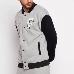 High Quality Canvas Quick Dry Letterman <b>Jacket</b> with Front <b>Patches</b> Custom Design Windproof Breathable Street Wear Men's - Product Image 2