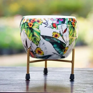 Jardinière en métal de taille personnalisée pour décoration intérieure et extérieure de la maison Jardinière en or moderne avec support Pot de fleur élégant pour jardin et salon - Product Image 3