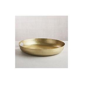 Round Golden Handcrafted Metal Chocolate Bowl With Smooth Polish <b>For</b> Hosting Events And <b>Presenting</b> Treats Beautifully - Product Image 1