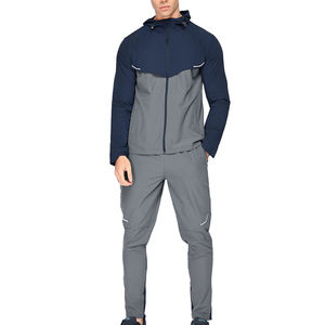 ชุดวอร์มกีฬาผู้ชายแบบมีฮู้ด สไตล์ลำลอง สีพื้น ระบายอากาศได้ดี เหมาะสำหรับออกกำลังกาย ฟิตเนส ไซส์ใหญ่ ผ้าฝ้าย 100% รับผลิตตามสั่งพร้อมสกรีนโลโก้ - Product Image 1