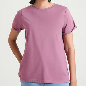 Wholesale Custom 100% Cotton Women T <b>Shirt</b> High Quality Plain Oversized Summer Casual Short Sleeve Solid Color Crew Neck Tee - Product Image 1