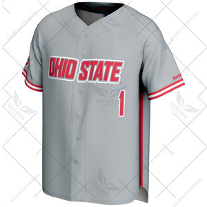 Camiseta de béisbol ligera sublimada de alta calidad transpirable Ohio State Buckeyes, gris - Product Image 2