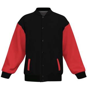 Enduit à manches longues Varsity Jacket col montant à capuche respirant coupe-vent en cuir laine couleur bloc léger Baseball Bomber - Product Image 2