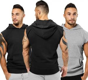 เสื้อแขนกุดมีฮู้ดสำหรับผู้ชายเสื้อฟิตเนสฟิตเนสเสื้อออกกำลังกาย - Product Image 4