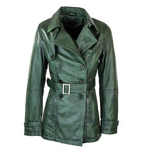 Premium Quality Customized Button Down Brown Leather <b>Long</b> Coat for Women Real Leather <b>Jacket</b> Coat - Product Image 3