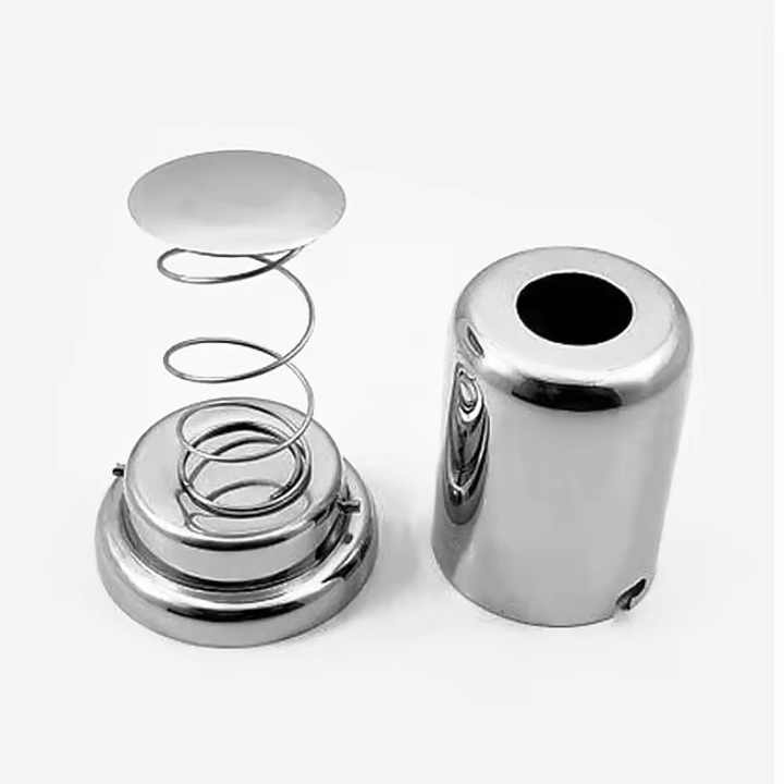 Stainless Steel cotton dispenser holder polish with internal spring