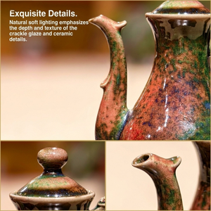 กาน้ำชาหัวมังกร เคลือบลายแตก เปลี่ยนสีได้ ทำจากเซรามิก พร้อมหูจับแบบศิลปะ สำหรับชงชาแบบกังฟู - Product Image 4