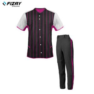 Vente en gros Ensemble d'uniformes de baseball et softball pour hommes de haute qualité Meilleurs designs pour jeunes Maillots de softball à impression personnalisée Bouton sublimé - Product Image 5
