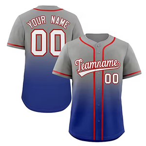 OEM Trending Unisex Custom Baseball & Softball Jersey Ropa deportiva transpirable con botones degradados Impreso Nombre Número Hombres Jóvenes - Product Image 3