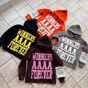 TRADE IN MFG Hoodies Hombres Algodón personalizado Sun Faded Acid Wash Patch Applique Bordado Recortado Imprimir Hombres Hoodies - Product Image 1