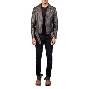 Veste d'hiver en cuir noir classique pour hommes avec col montant et conception à fermeture éclair complète pour des tenues décontractées et de fête quotidiennes - Product Image 1