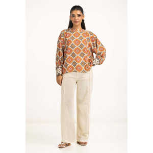 Chemisier Bohème pour Femme WM-BLS-SS25-201 Coupe Classique en Chiffon de Soie Ample Taille XL pour le Bureau – Hauts Printemps/Été/Automne - Product Image 4