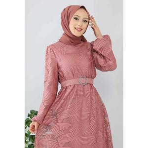 Robe décontractée à dentelle avec ceinture, accessoire de mode chic et confortable - Product Image 2