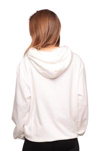 Sudadera con capucha lisa de algodón 100% Unisex, Sudadera estampada de peso pesado de alta calidad, suéter de punto de invierno para mujeres y niñas, blanco - Product Image 2