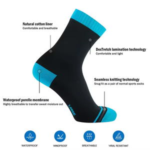 Chaussettes de sport d'été imperméables et respirantes pour hommes et femmes, 100% coton, tricot haute technologie, fond sans couture pour la randonnée et le vélo - Product Image 3