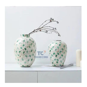 Florero de estilo nórdico para decoración de interiores, laca, mosaico, flor vietnamita, madre de perla, jarrón decorativo, jarrón natural - Product Image 4