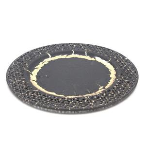 Ustensiles de cuisine support de plaque ronde fer martelé métal couleur noire plat pour servir des aliments dessus de table décoratif fait à la main - Product Image 5