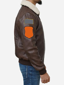 High Street Style Men'<b>s</b> Cow Skin Leather <b>Jacket</b> with Stand Collar Breathable Comfortable and Durable for Everyday Winter Fashion - Product Image 2